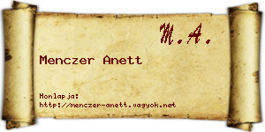 Menczer Anett névjegykártya