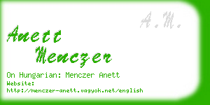 anett menczer business card